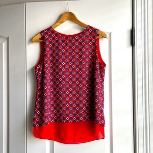 Orange and Navy Sleeveless Top